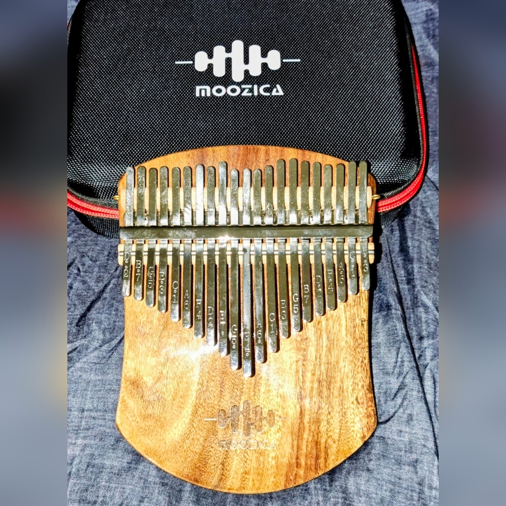 MOOZICA 21 Keys Solid Koa Kalimba Thumb Piano,